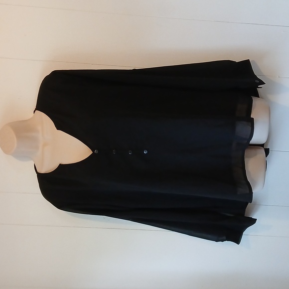 Detailed Chiffon Black Blouse - Picture 4 of 8